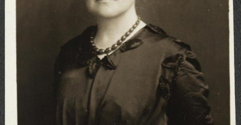 A photographic portrait of British suffragette Ada S Flatman.